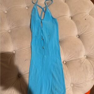 Elegant Blue Sleeveless Dress
